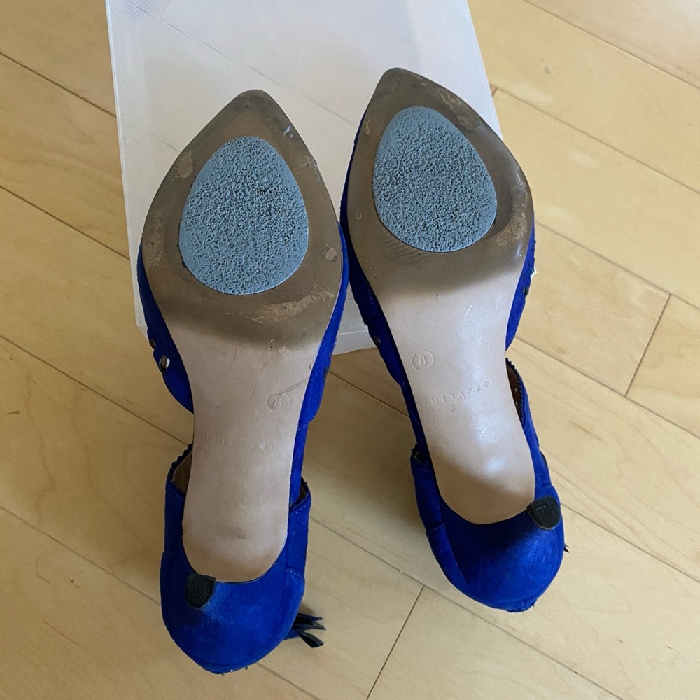 Metaphor Radiant Blue High Heels with Cut-out Design - Picture 5 of 7
